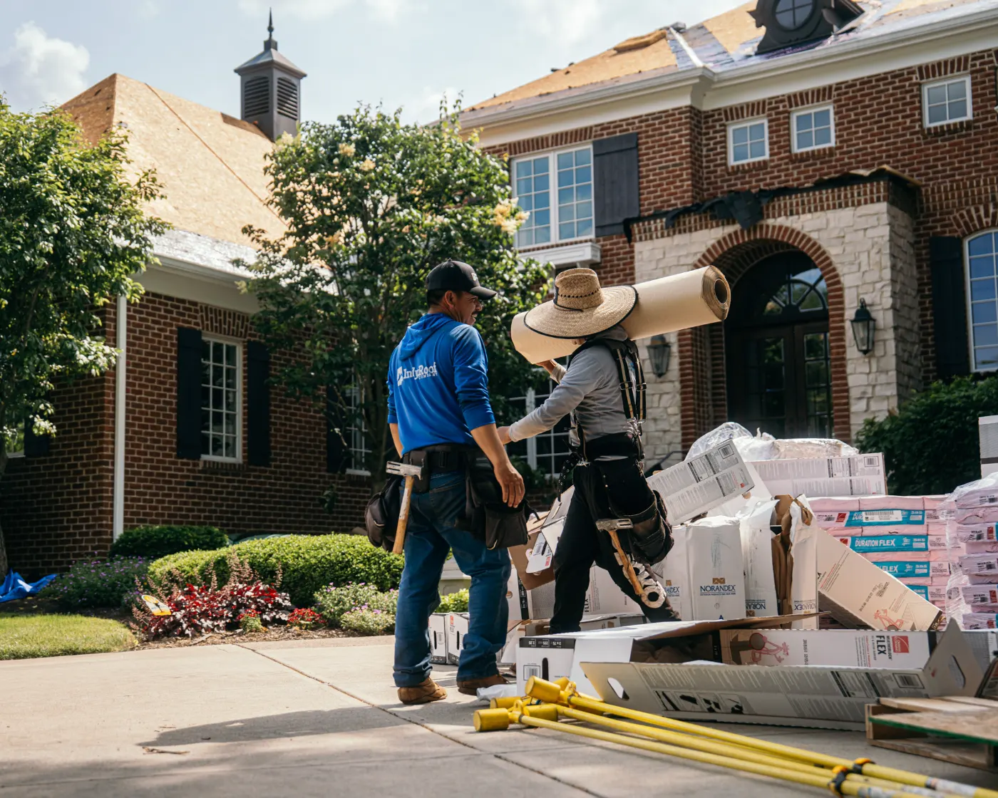 Roof inspection documented on a Geist home
